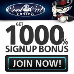 Coolcat Casino - 1000% Bonus Explosion + $100 Free Chip
